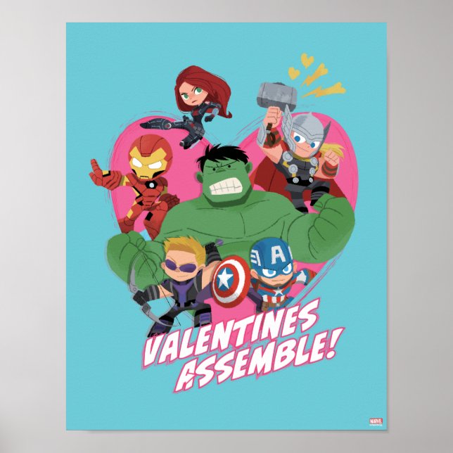 Poster Avengers Saint-Valentin | La Saint-Valentin s'asse (Devant)
