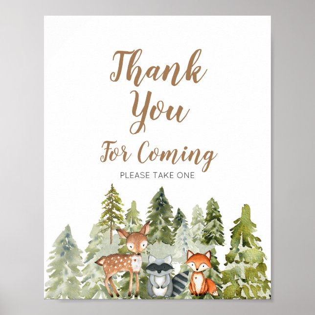 Poster Aventure animale de cerfs Camper Merci pour venir (Devant)