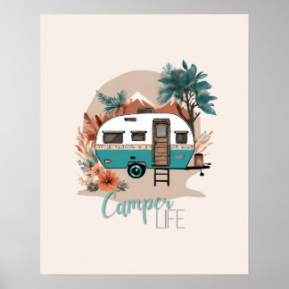 Poster Aventure Boho Camper Print