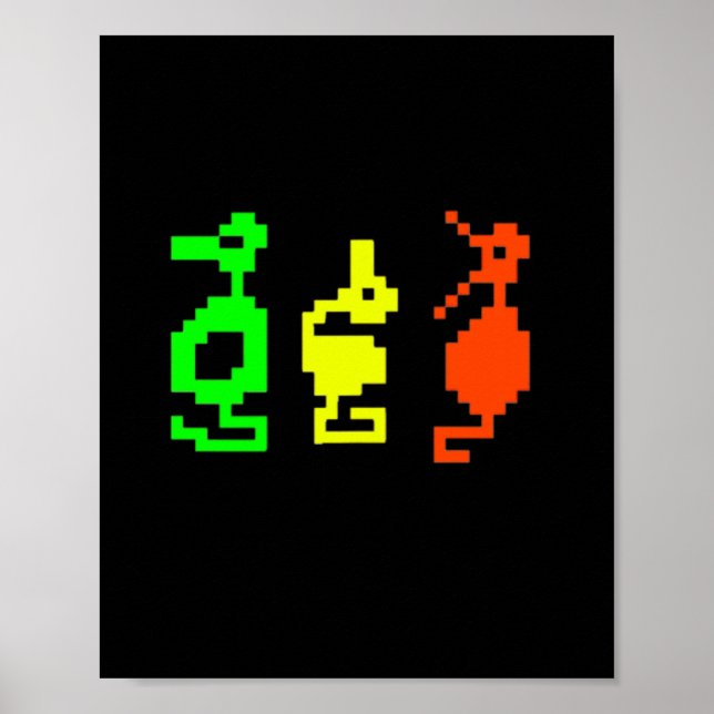 Poster Aventure de jeu vidéo rétro 8 bits Dragon  (Devant)