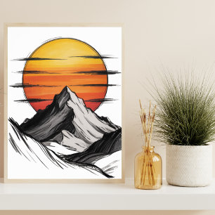 Poster Aventure de vacances de voyage Montagne Nuage Pays