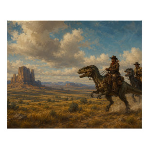 Poster Aventure épique de dinosaures dans le Far West