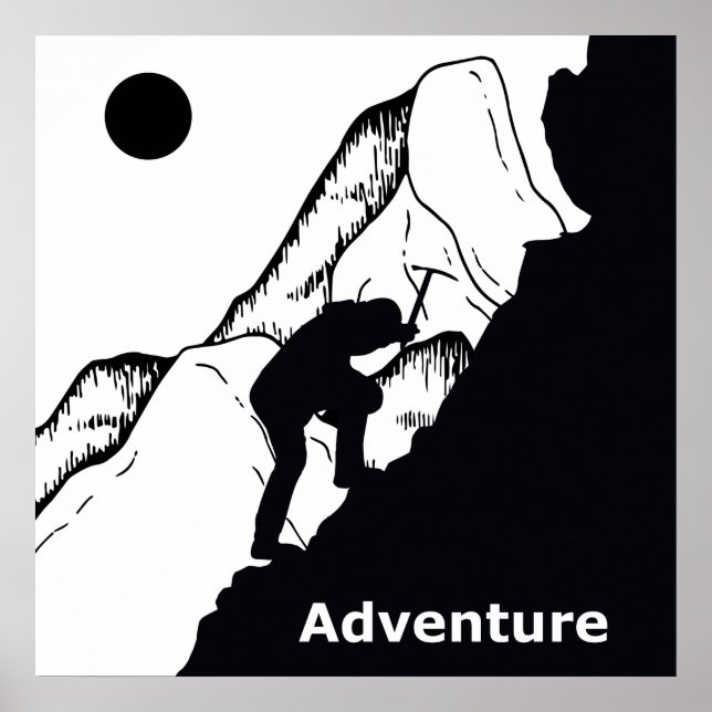 Poster aventure escalade rock (Devant)