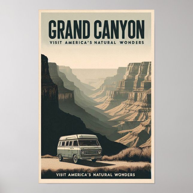 Poster Aventure Retro Grand Canyon (Devant)