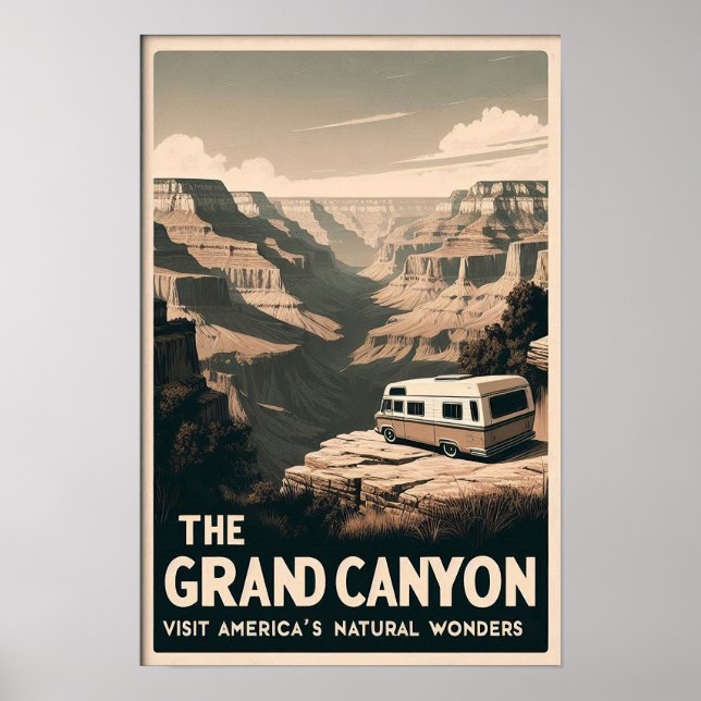 Poster Aventure Retro Grand Canyon (Devant)
