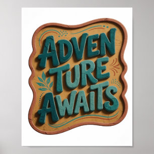Poster Aventure sarcelle spirituelle ATTEND MOTIF ARTISTI