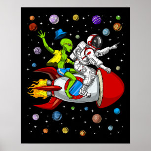 Poster Aventure spatiale de l'astronaute Alien