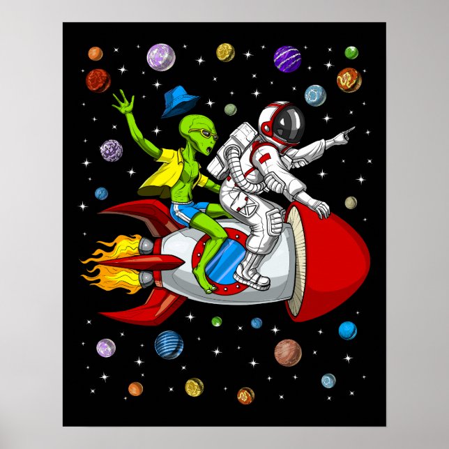 Poster Aventure spatiale de l'astronaute Alien (Devant)