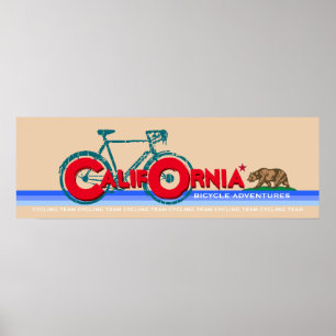 Poster Aventures à vélo en Californie