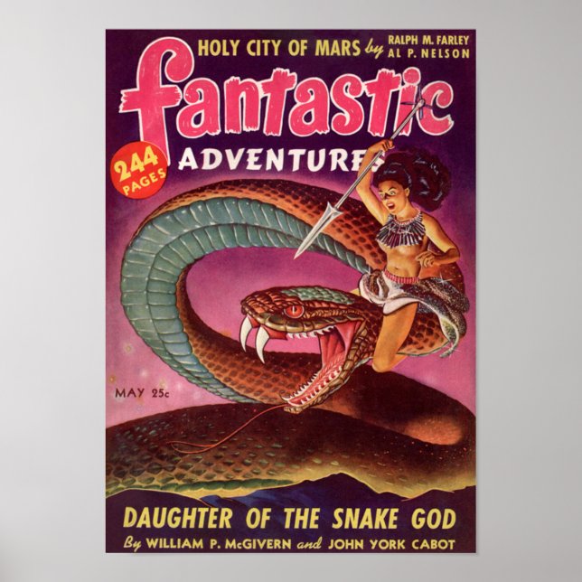 Poster Aventures fantastiques — Fille du serpent Dieu (Devant)