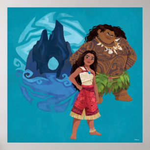Poster Aventures Moana & Maui en Océanie