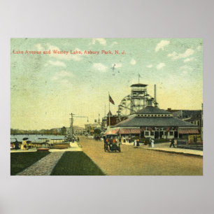 Poster Avenue de lac, parc d'Asbury, cru 1909 de NJ