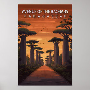 Poster Avenue des Baobabs Madagascar Art Travel