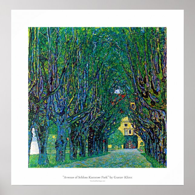 Poster Avenue in schloss kammer park art par Gustav Klimt (Devant)