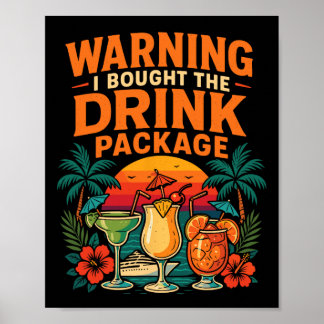 Poster Avertissement de forfait de boissons de vacances s