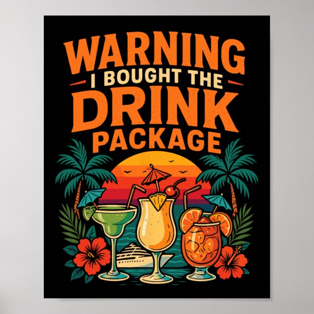 Poster Avertissement de forfait de boissons de vacances s (Devant)