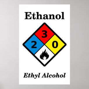 Poster Avertissement de l'éthanol MSDS
