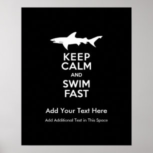 Poster Avertissement de requin drôle - Gardez votre calme