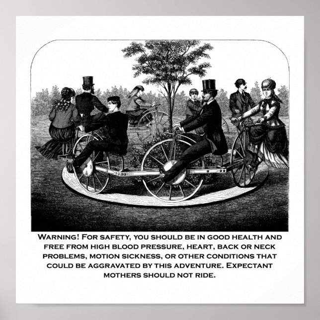 Poster Avertissement du Dessous de verre à rouleaux (Devant)