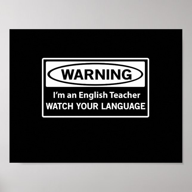 Poster Avertissement Enseignant Anglais (Devant)