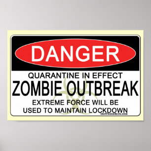 Poster Avertissement - Épidémie de virus Zombie
