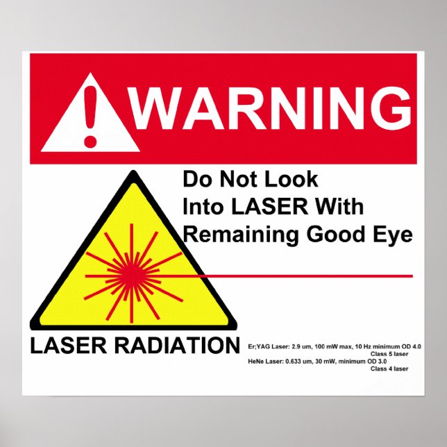 Poster Avertissement LASER (Devant)