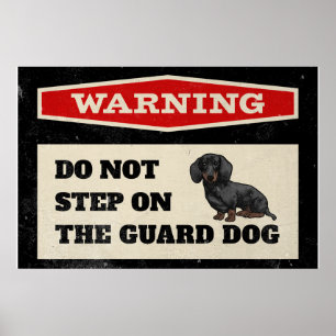 Poster Avertissement Ne Pas Marcher Sur La Garde Chien Dr