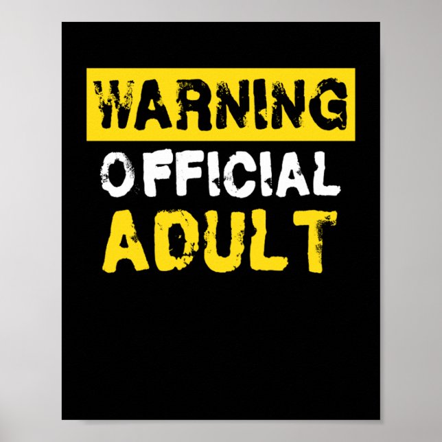 Poster Avertissement Officiel Adulte 18e anniversaire (Devant)