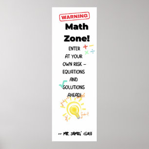 Poster Avertissement sur l'affiche de devis mathématiques
