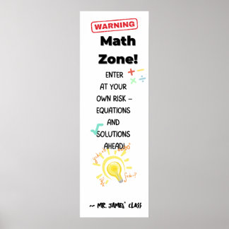 Poster Avertissement sur l'affiche de devis mathématiques