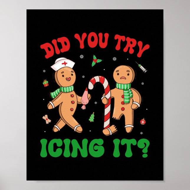 Poster avez-vous essayé de le givrer rétro noël pain d'ép (Devant)