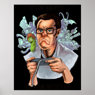 Poster AVGN Videogame en colère Nerd