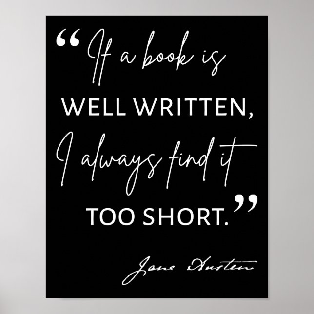 Poster Avid Reader II - Citation Jane Austen (Devant)