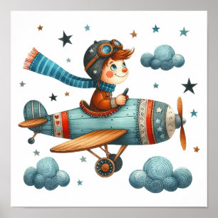 Poster Avion à hélice volante pour enfants Grossiste en l