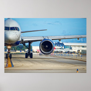 Poster Avion circulant vers le départ