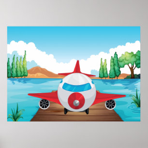 Poster Avion dans la nature