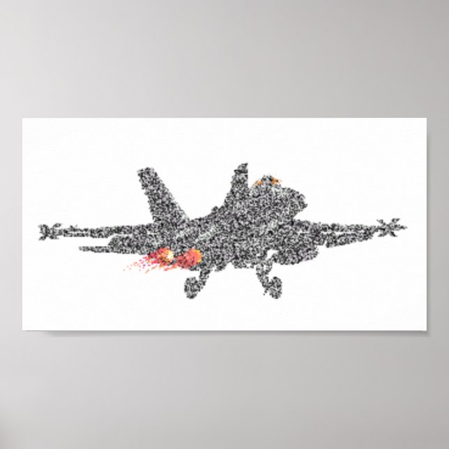 Poster Avion de chasse F18 Hornet - statique (Devant)