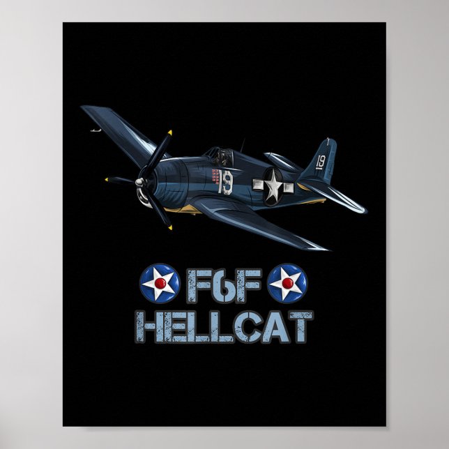 Poster Avion de chasse F6f Hellcat de la Seconde Guerre m (Devant)