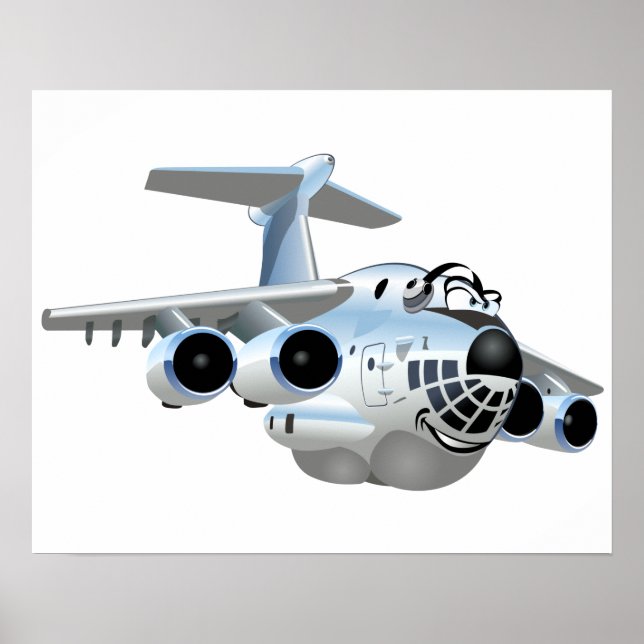 Poster Avion de dessin (Devant)