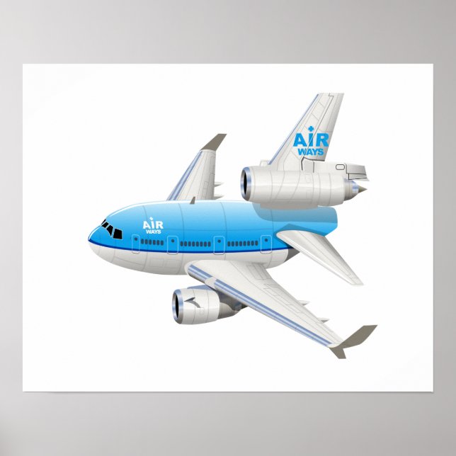 Poster Avion de dessin (Devant)