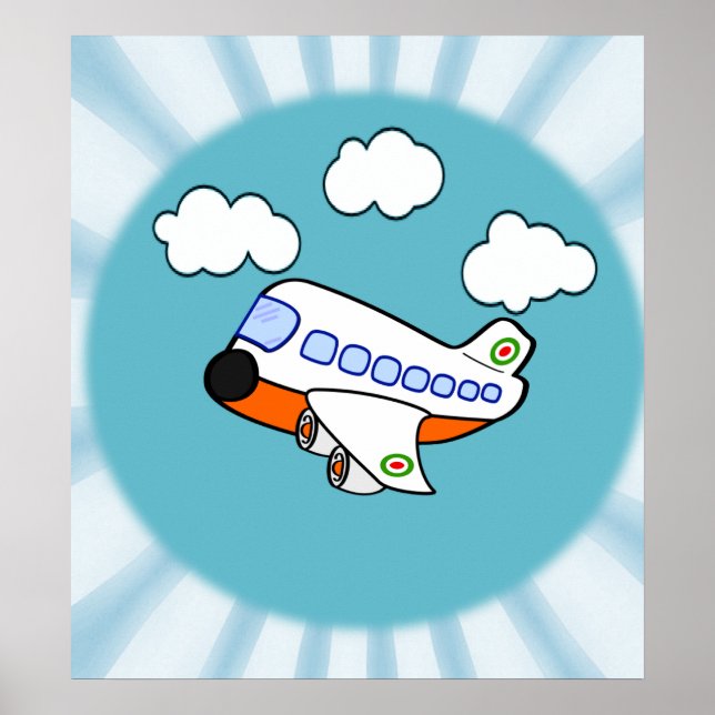 Poster Avion de dessin (Devant)