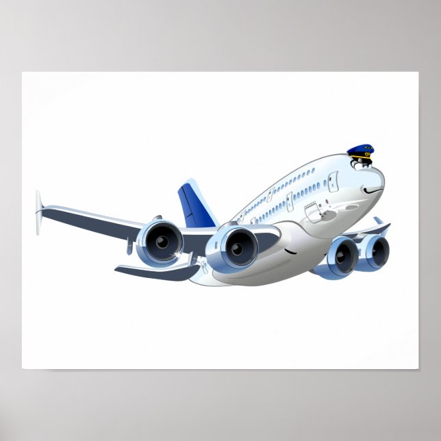 Poster Avion de dessin (Devant)