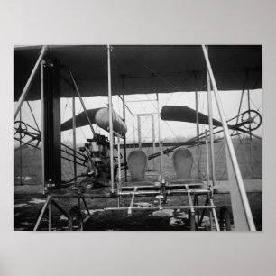 Poster Avion de frères de Wright avec le pilote et