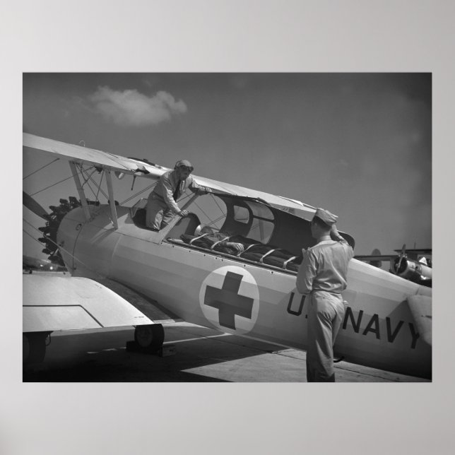 Poster Avion de la Croix Rouge de 2ème guerre mondiale (Devant)