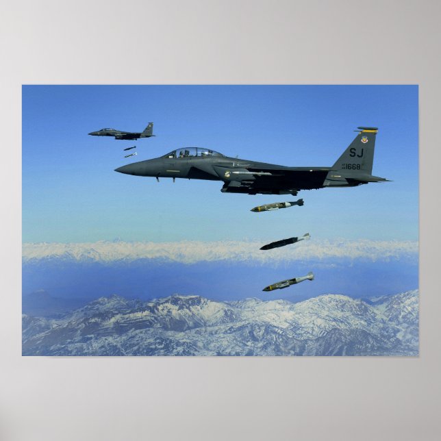 Poster Avion F-15E Strike Eagle de l'US Air Force (Devant)