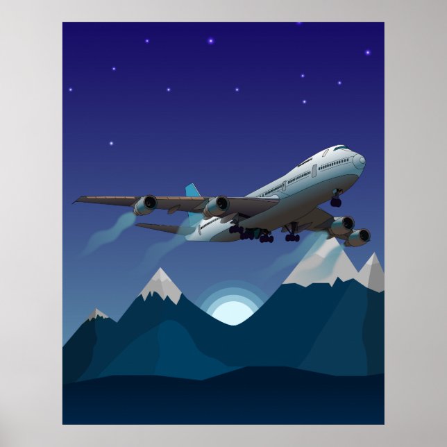 Poster Avion. Jumbo jet. (Devant)