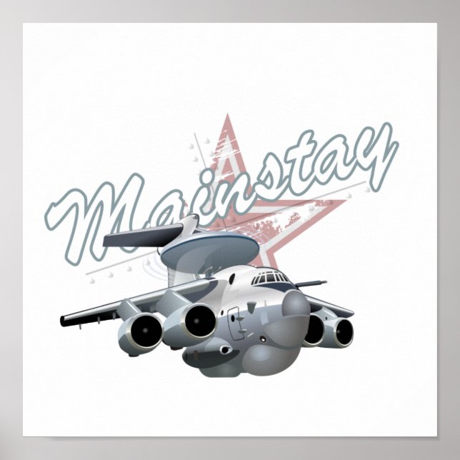 Poster Avion militaire de dessin (Devant)