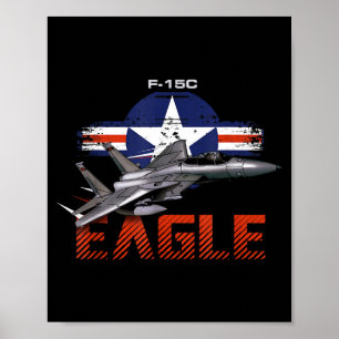 Poster Avion militaire de guerre Usa F15 Eagle