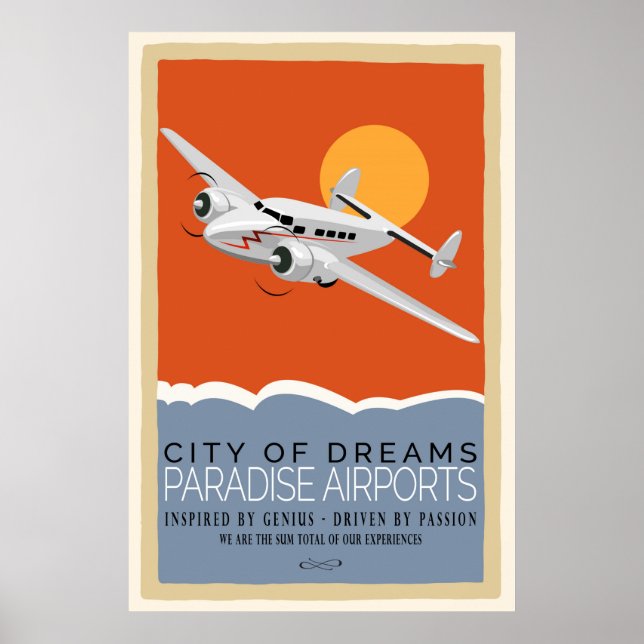 Poster Avion rétro (Devant)