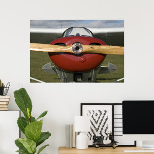 Poster Avion rouge et blanc